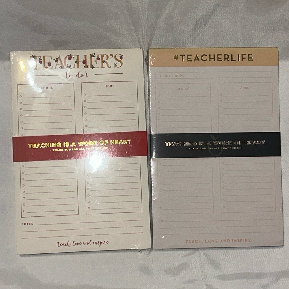 Modern Expressions Teacher To-Do List Pads Set of 2 Teaching Is A Work Of Heart